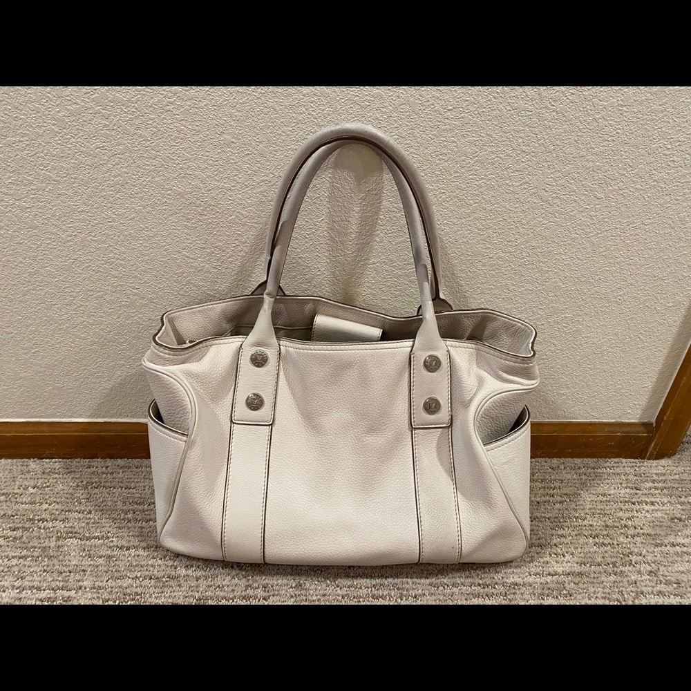 Michael Kors White Leather Tote